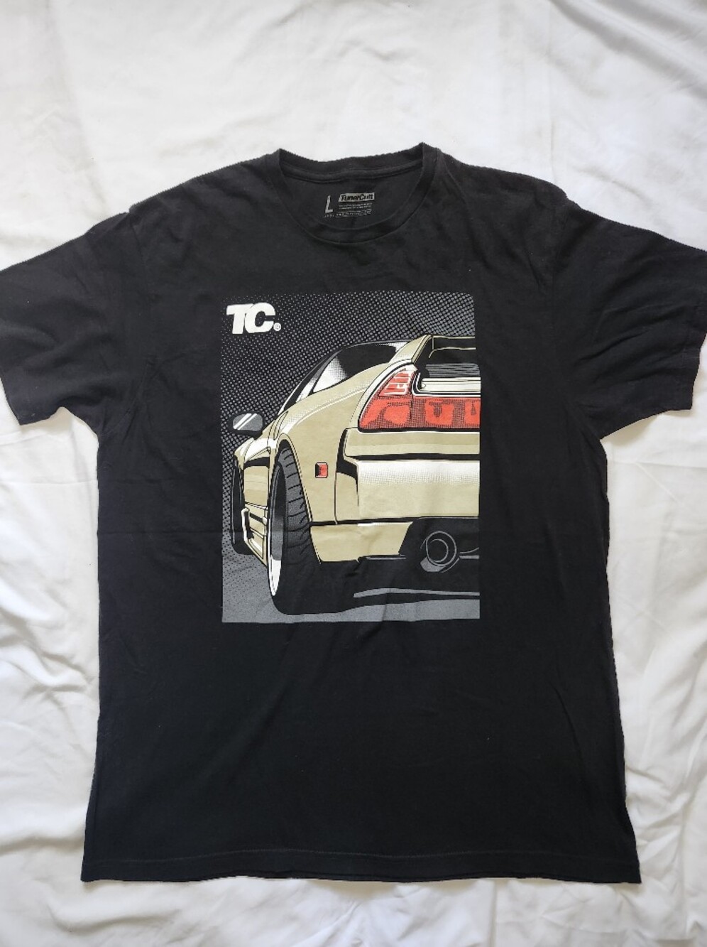 TC Black Graphic Car Print Men's T-Shirt